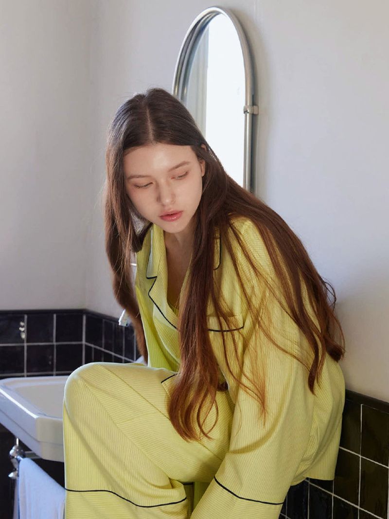 (UNI)ALL NIGHT PAJAMA SET / LEMON