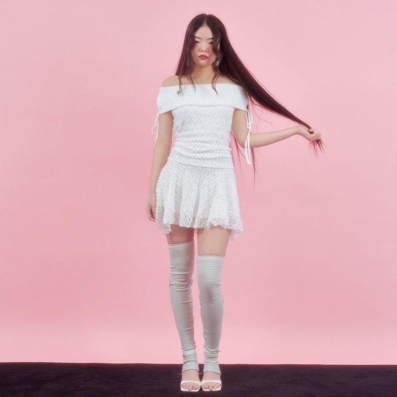 ANGELIC STRIPE DRESS [IVORY]