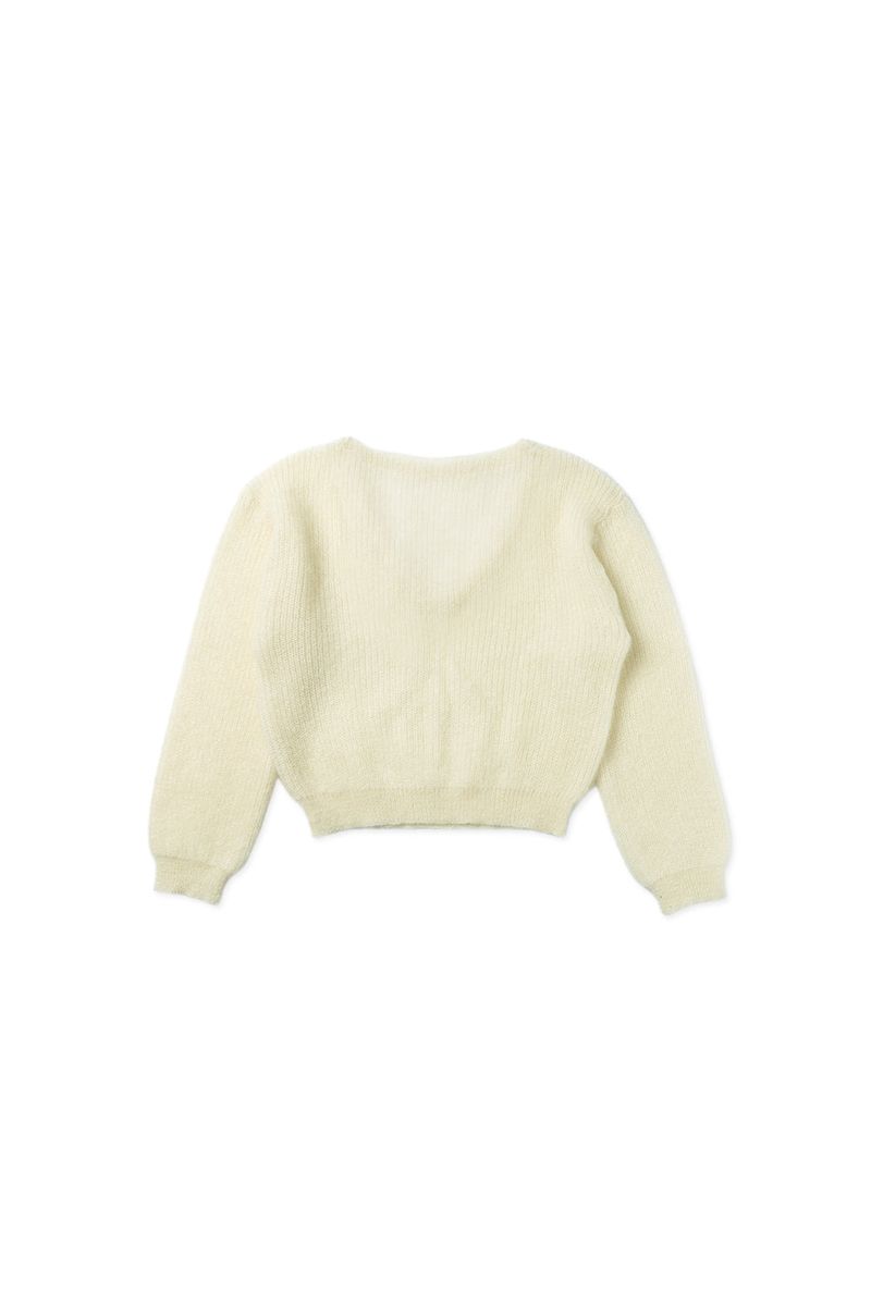 Mohair v-neck knit_ivory