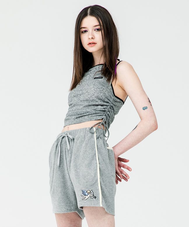 EMBROIDERY TOWEL HALF PANTS
