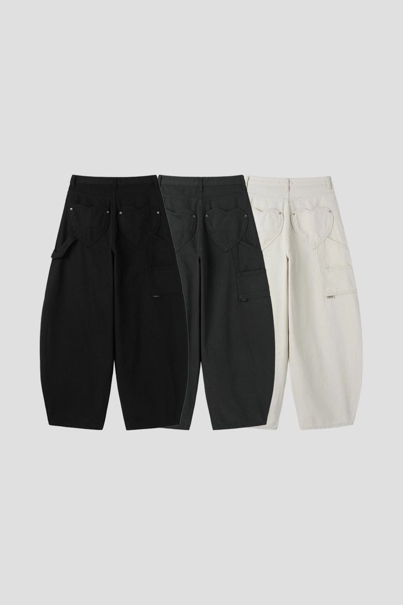 Lovey Heart Cargo Wide Pants (3c)