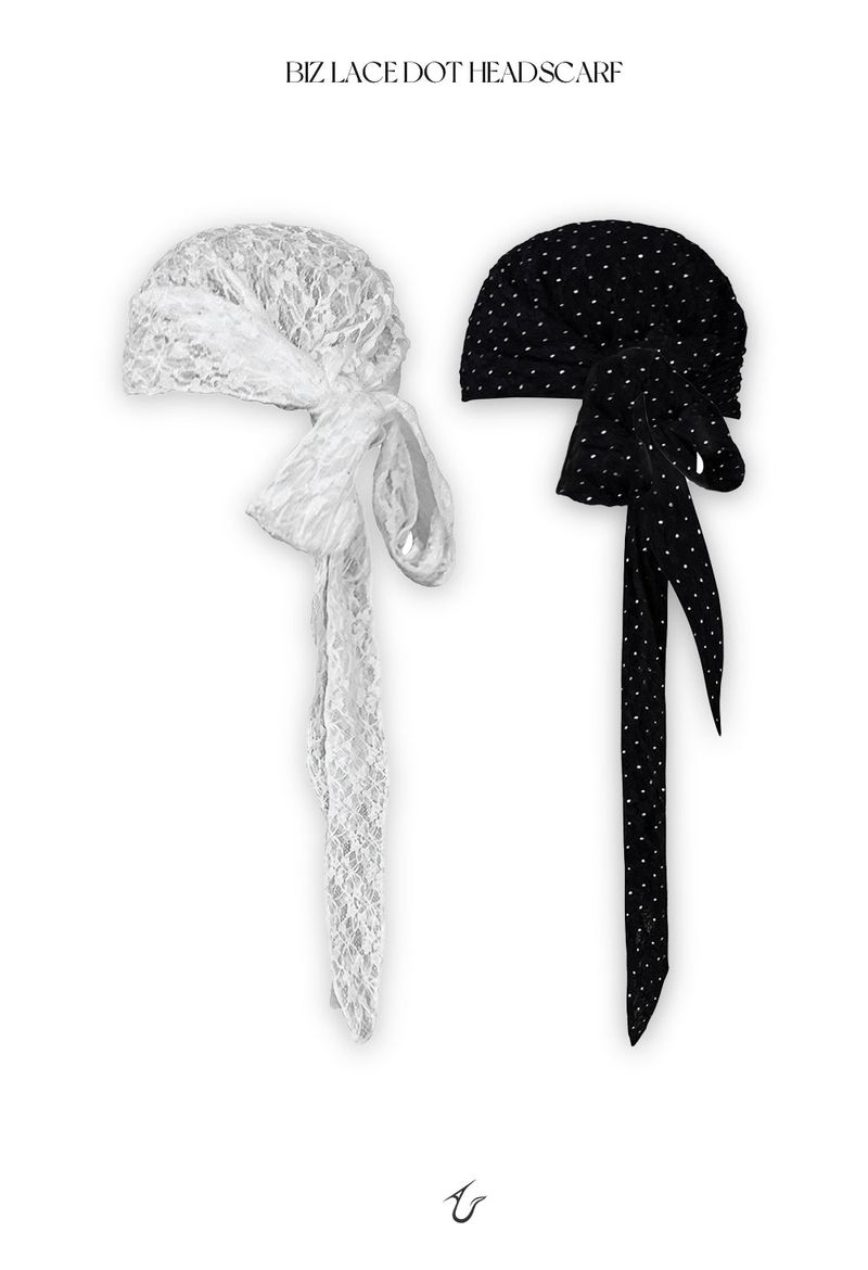 URBAN UNIQUE（アーバンユニーク）の「biz レースドットヘッドスカーフ (2color)（ヘアアクセサリー）」