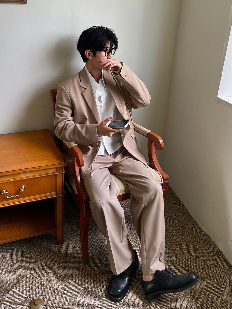 Autumn mute set up wide pants