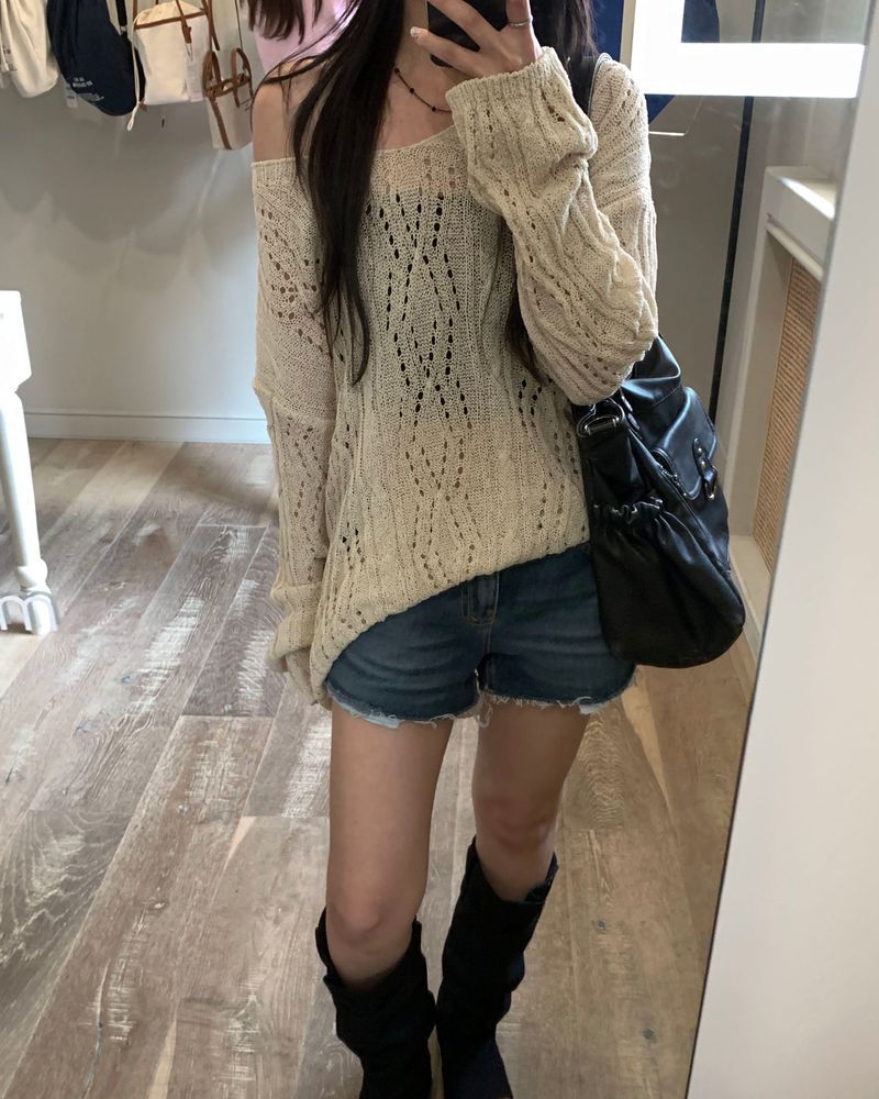 Sand denim shorts
