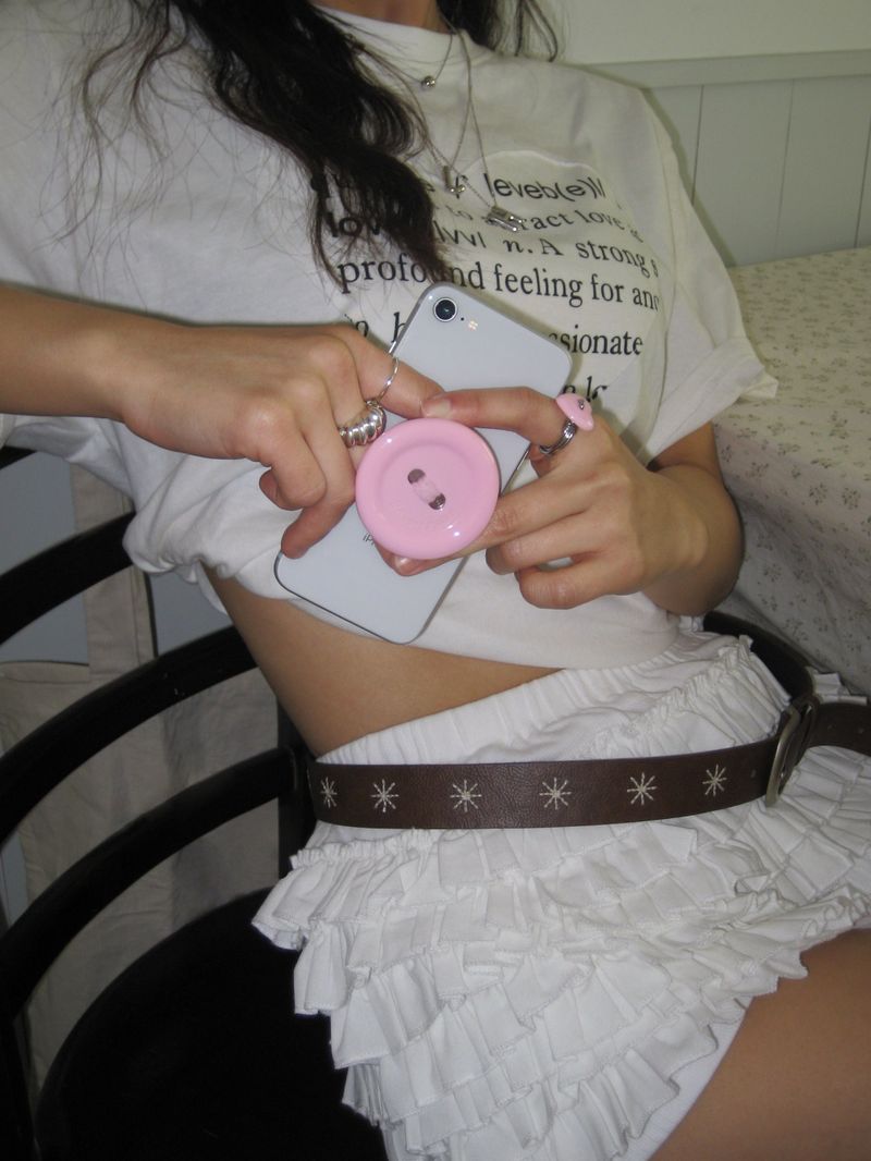 *Limited* [Formica] Pinkberry Choco Button tok (Round), Mag safe