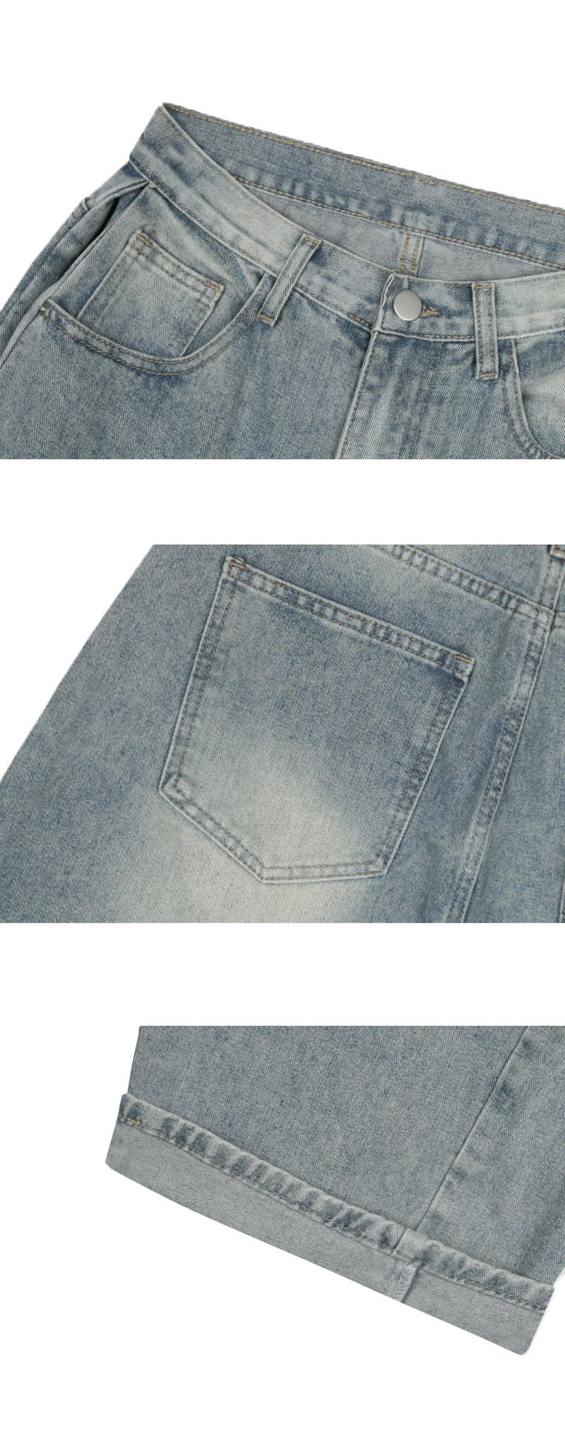Noir side pintuck denim pants (light blue)