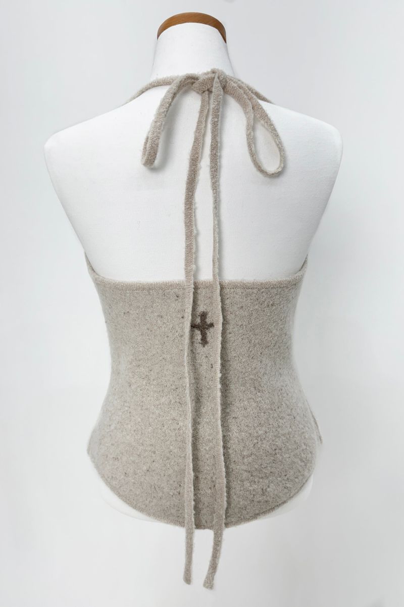 Angel Knitted Vest Oatmeal