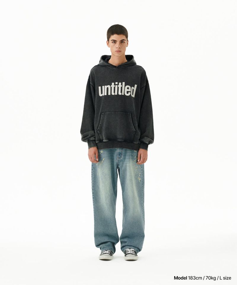 EMB SPLATTER DENIM PANT