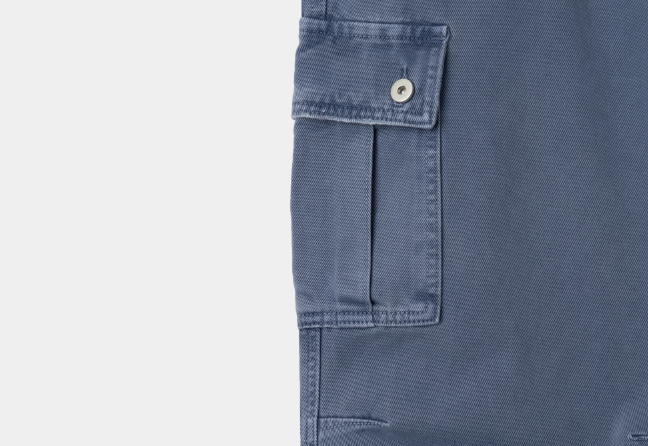 Look No-Mace Two-Button Field Cargo Wide Pants