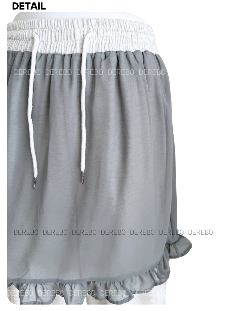 Chiffon Wrap Layered Banding Pants