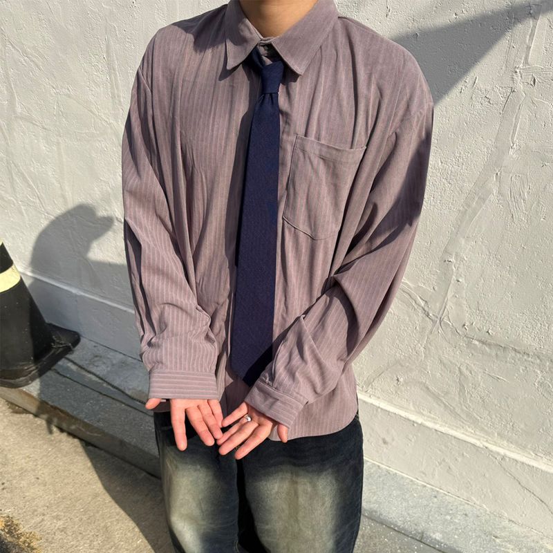 Oversized Stripe Balloon Shirt