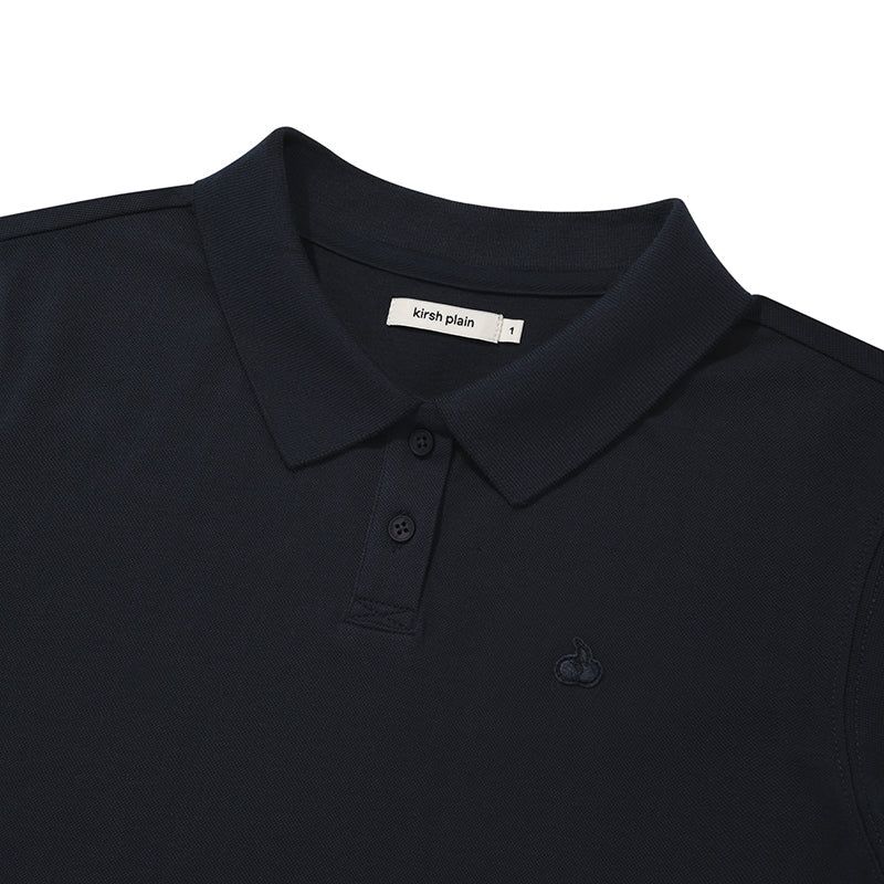 KIRSH PLAIN SLIM FIT PIQUE T-SHIRT - DARK NAVY
