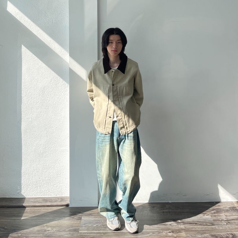 Faded Panel Wide Denim