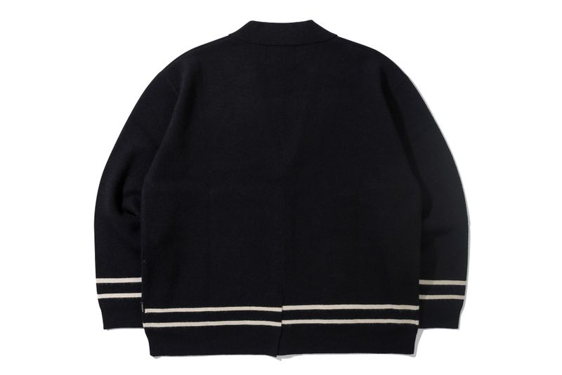 NOTCHED LAPEL KNIT BLAZER_BLACK