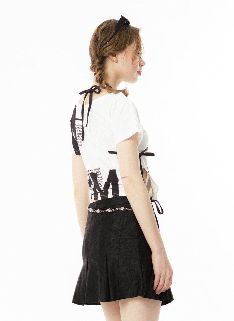 UNBALANCE STRING CROP-T