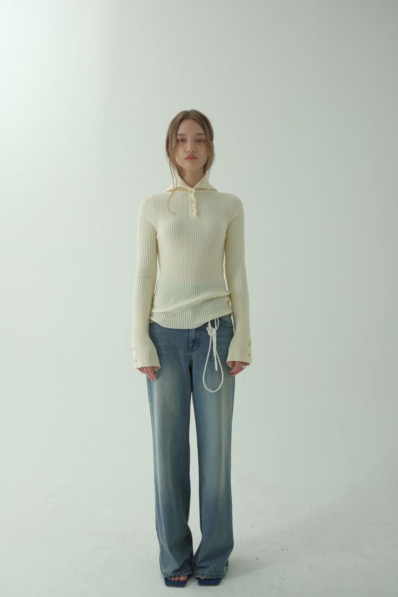 SAILOR RIBBED KNIT PULLOVER_IVORY