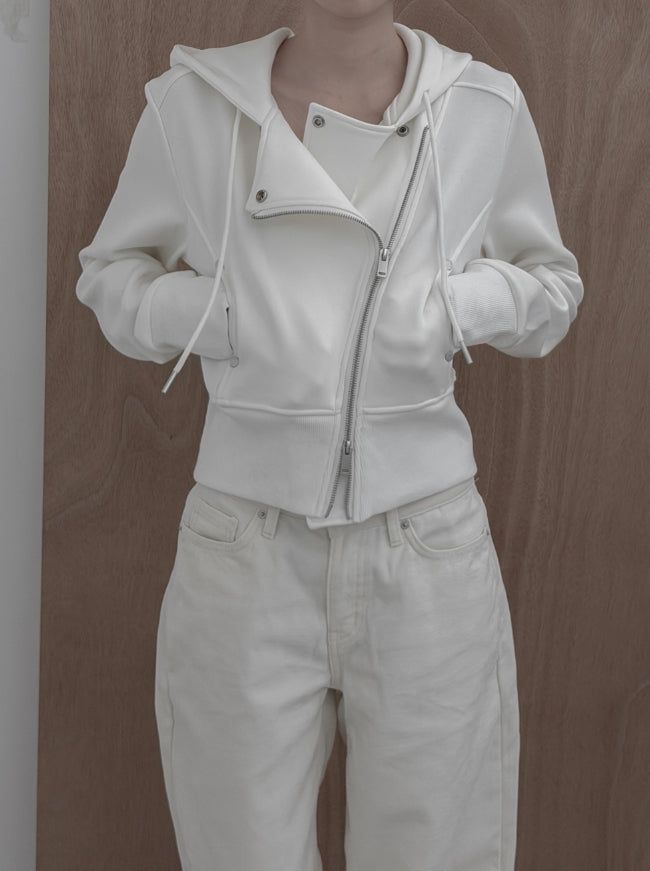 Moel Ribbed Rider Hood Zip-Up