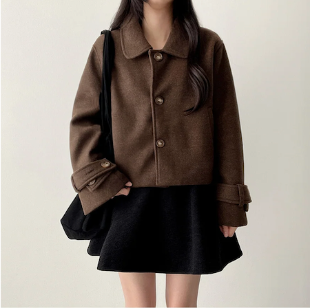 Lorton Wool Pin Tuck Flared Miniskirt