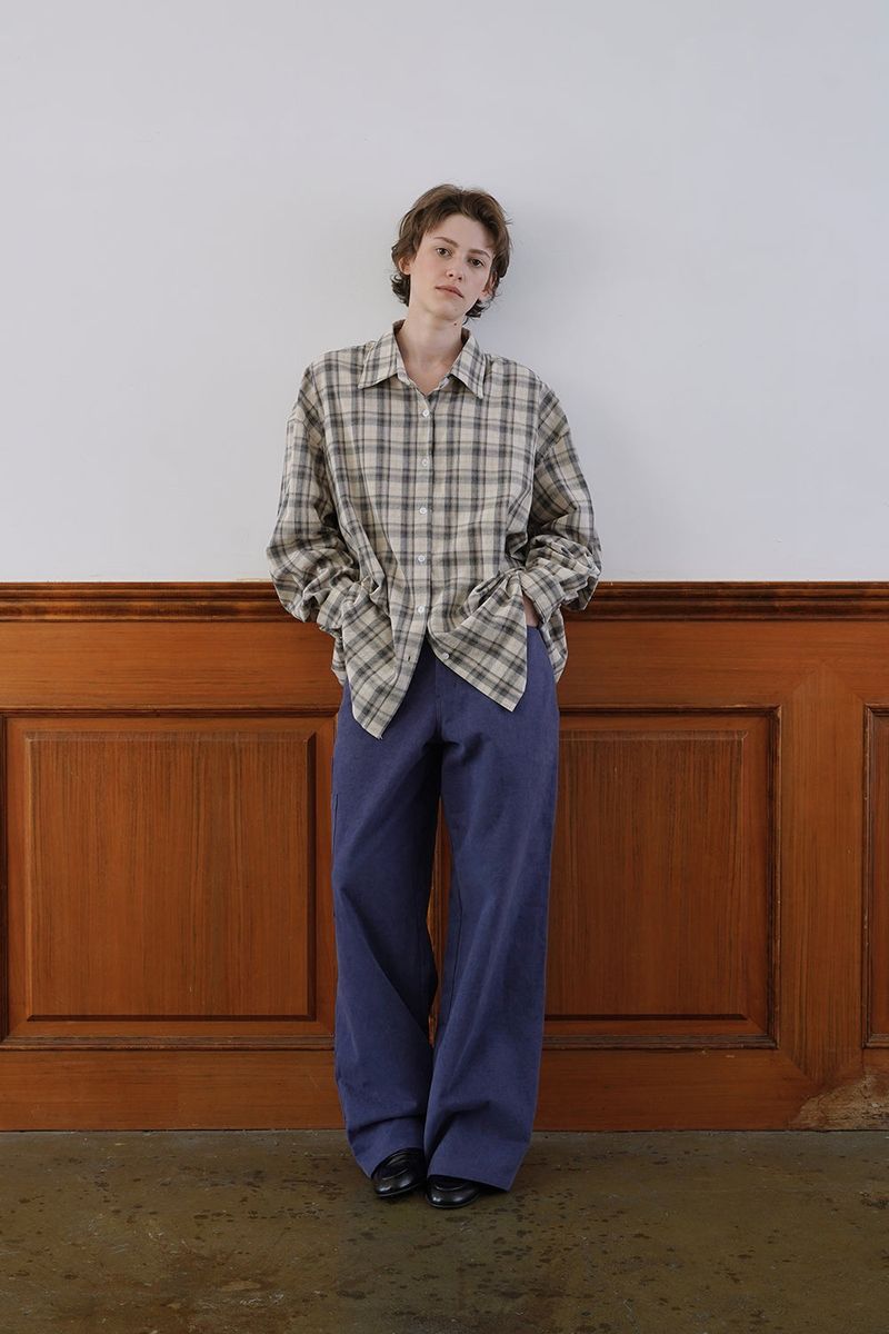 Autumn check shirt_beige