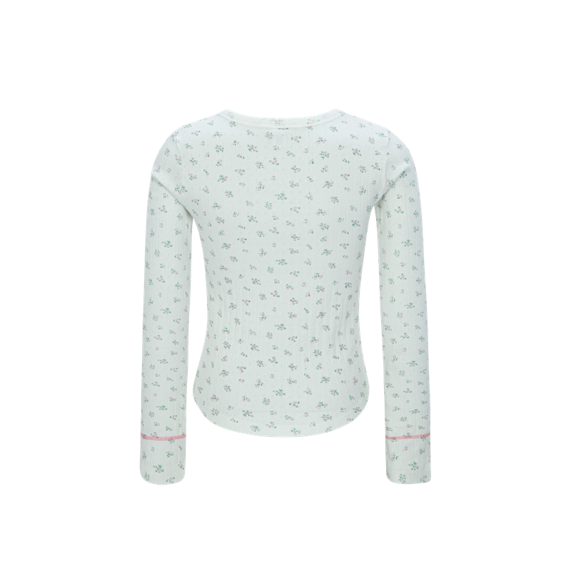 flower long sleeve white