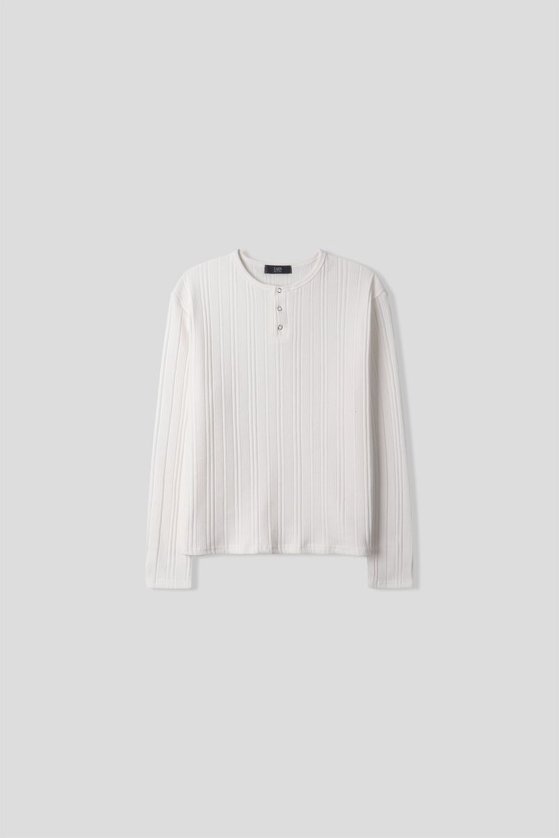 Corduroy Slim Henly Neck Long Sleeve