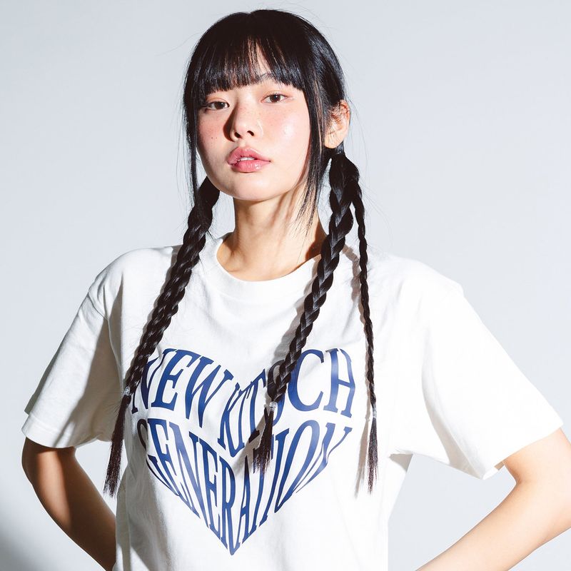 NEWKITSCH(ニューキッチジェネレーション)の「NKG HEART SHORT SLEEVE (IVORY)(Tops)」