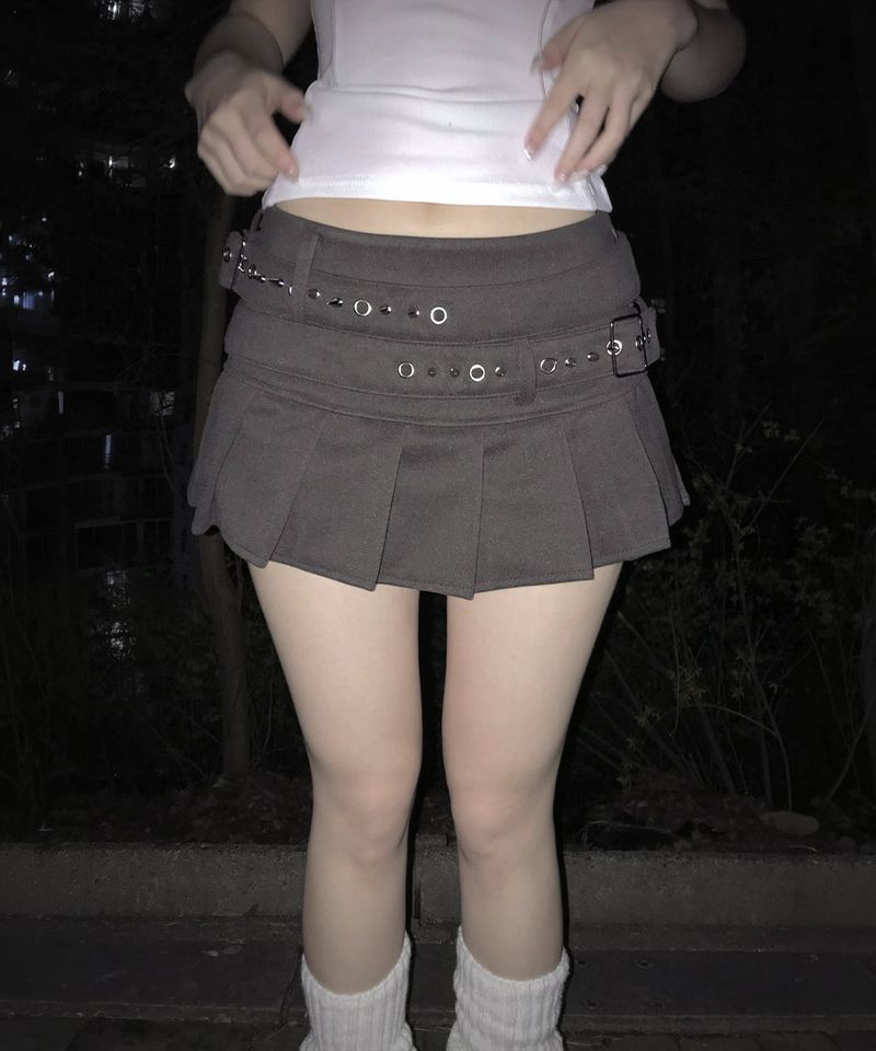 meego（ミーゴ）の「double belt sk (2colors)（Skirts）」