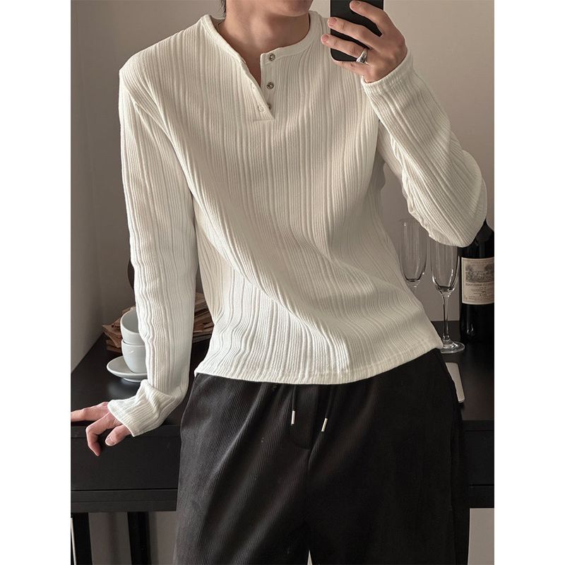 LAURANT（ロラン）の「 [4SEASON] Rib golgi henry neck knit(4color)（Tops）」