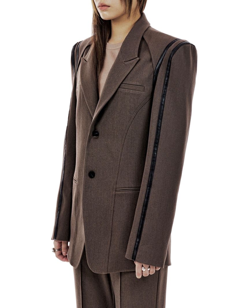 LEATHER LINE TAILORED JACKET