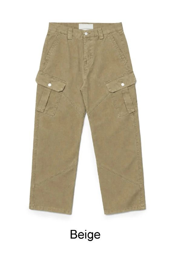 Toen-dyed diagonal cargo pants