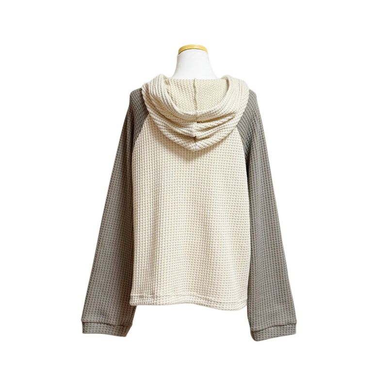 (2color) Waffle Raglan Hood Cardigan