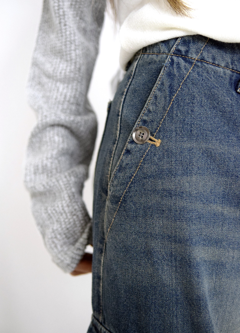 bel cargo denim pants(2color)