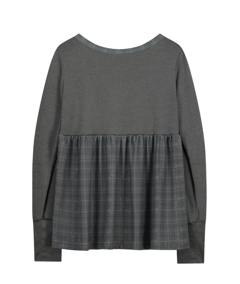 Check Sleep Long Sleeve / Charcoal