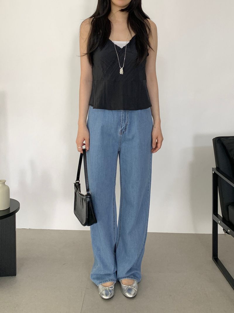 Irain Wide Blue Denim Pants