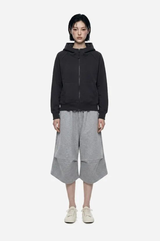 26FW★ [ EEUN MADE ] Raglan Crop Hood Zip-Up