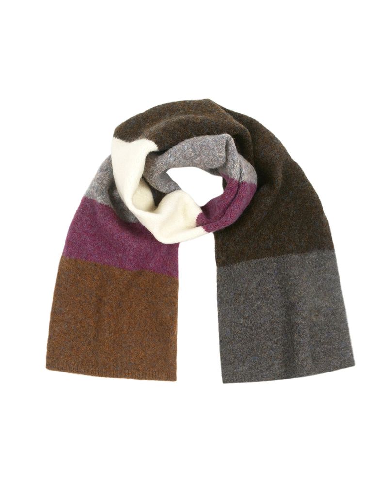 KIMZISU（キムジス）の「Colour Block Muffler _ DARK BROWN（Fashion Accessories）」