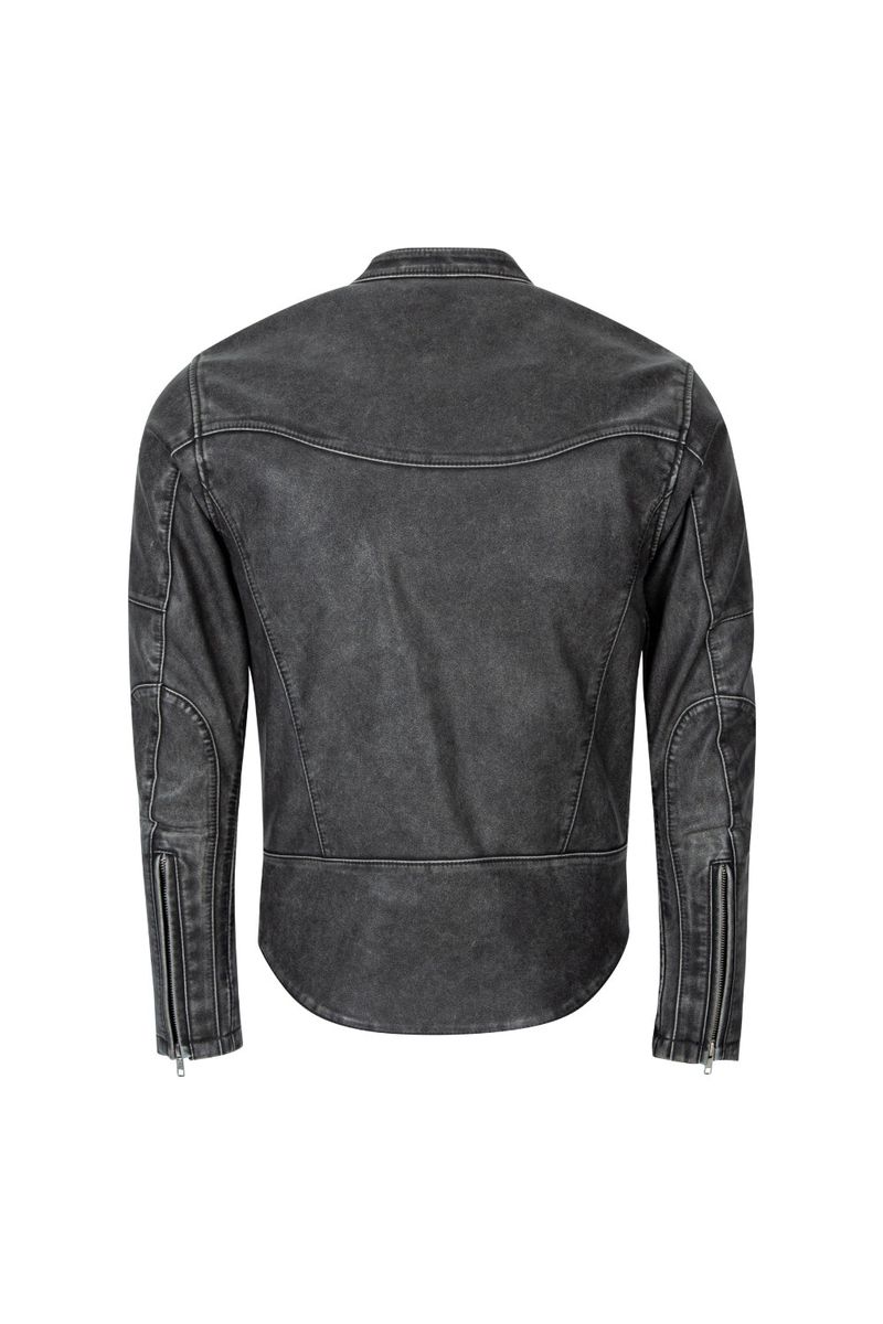  BIKER WASHING LEATHER JAKET L1 (GREY)