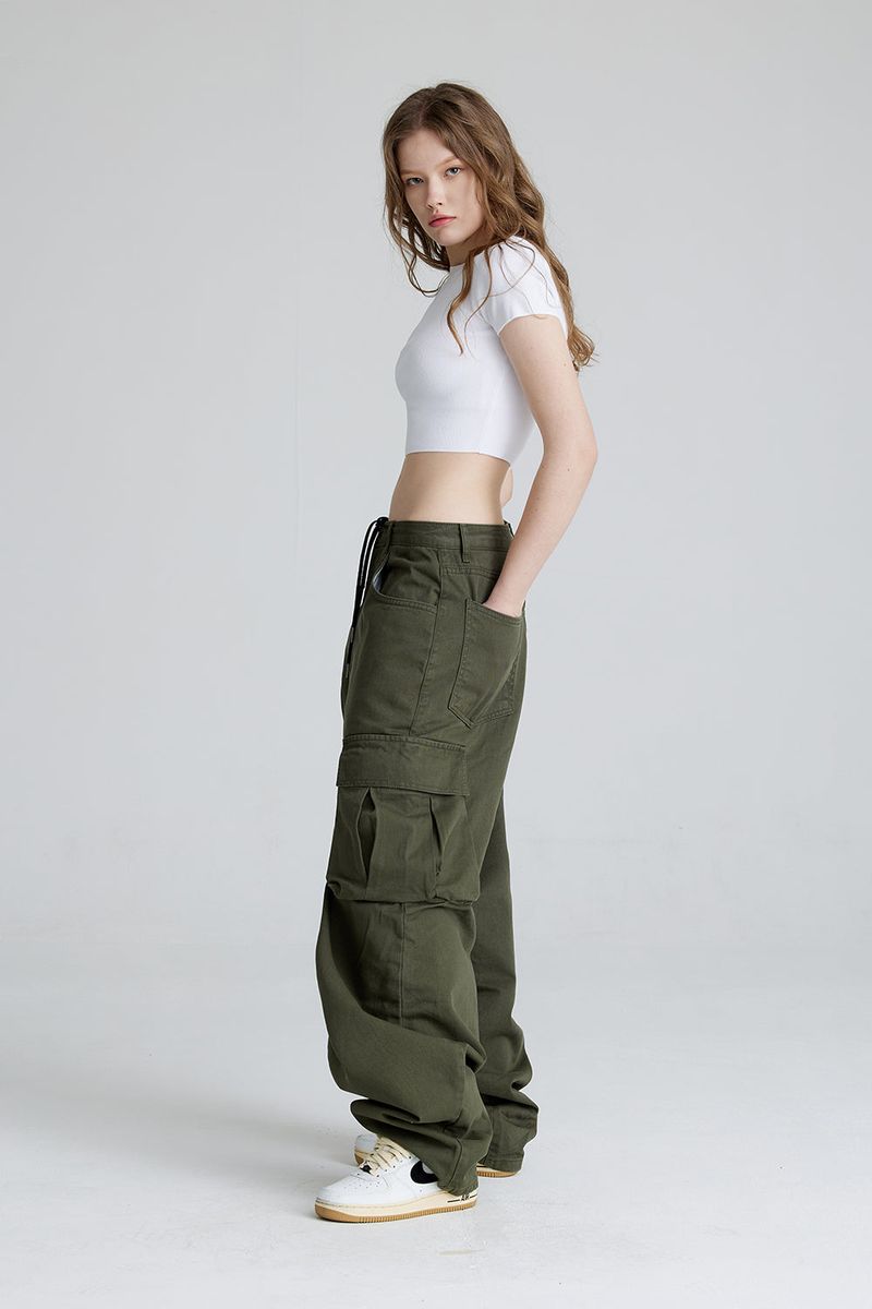 CARGO LOOSEFIT COTTON PANTS KHAKI