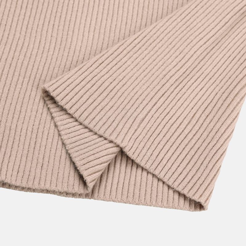 Rib Hood Half Zip-Up Knit