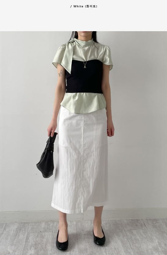 Cookie Button H-Line Long Skirt