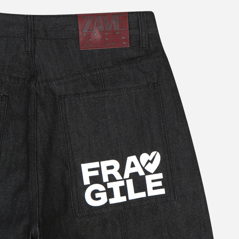 Hash Lettering Denim Pants