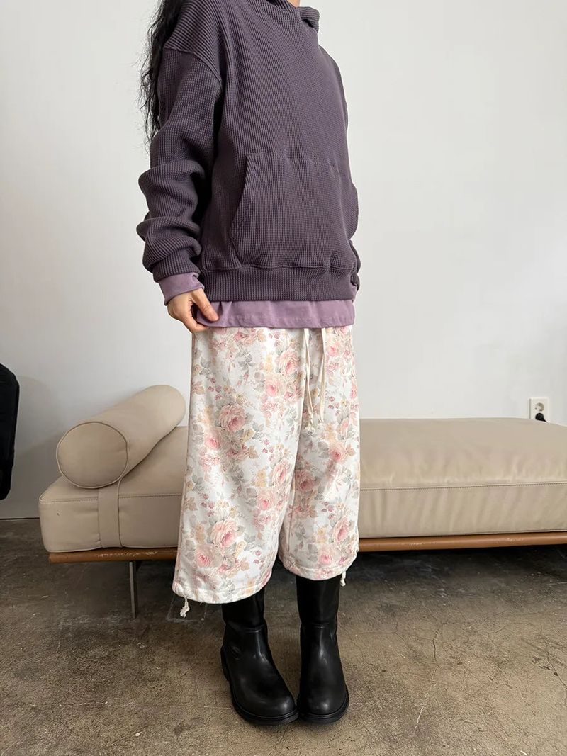 waffle crop hoodie