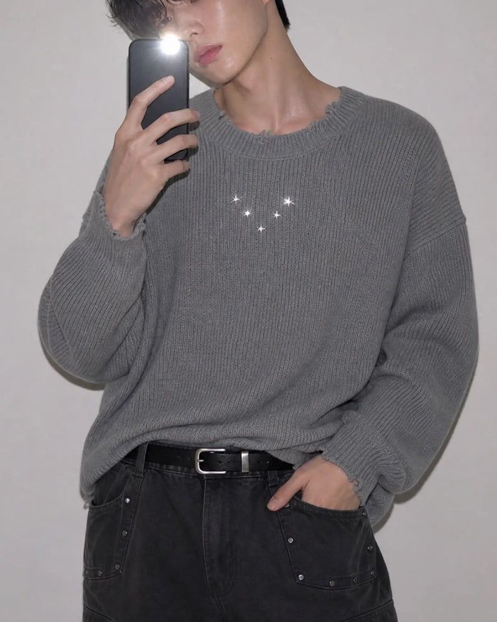 (UNISEX) Studs Over Knit