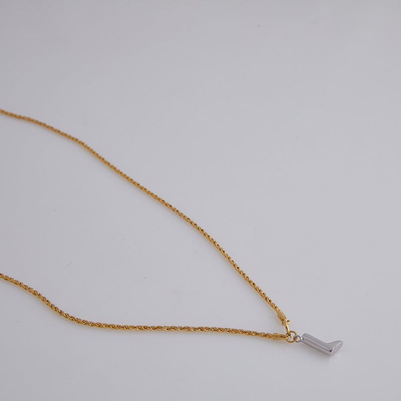 three-way mini boots necklace gold plated ver.