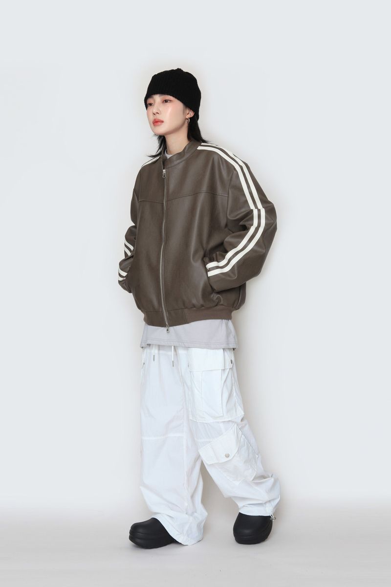 Biker Track Leather Jacket