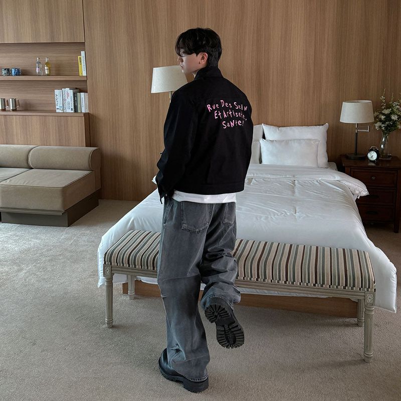 ASCLO Back Embroidery Truecker Jacket (2color)