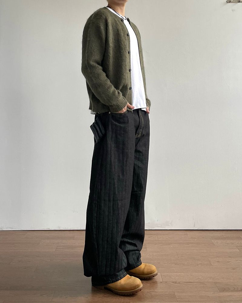 Hairy Wool crop Knit Cardigan