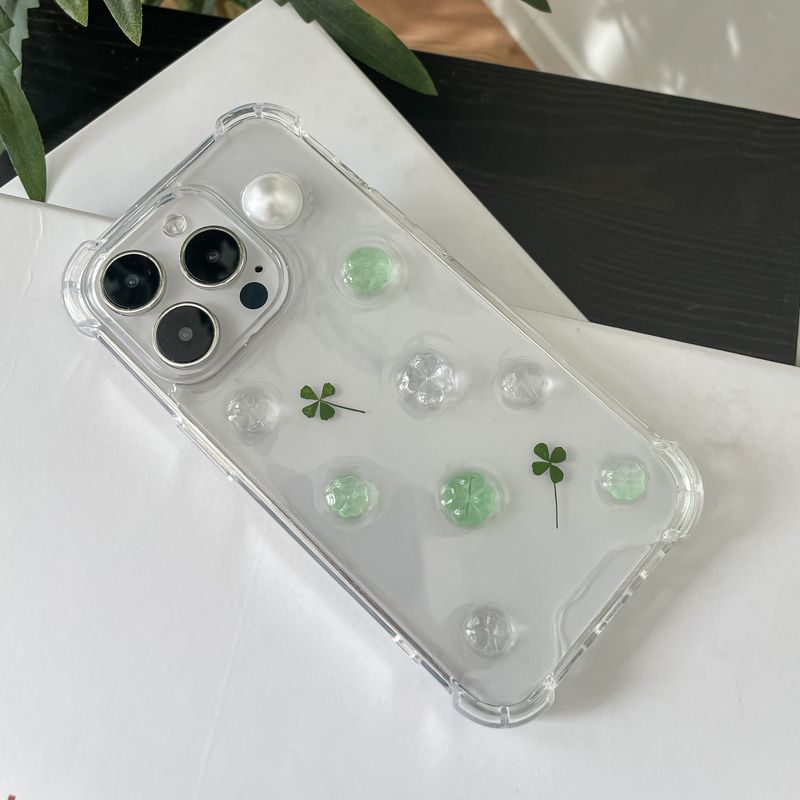 [made]Lucky clover resin phonecase 