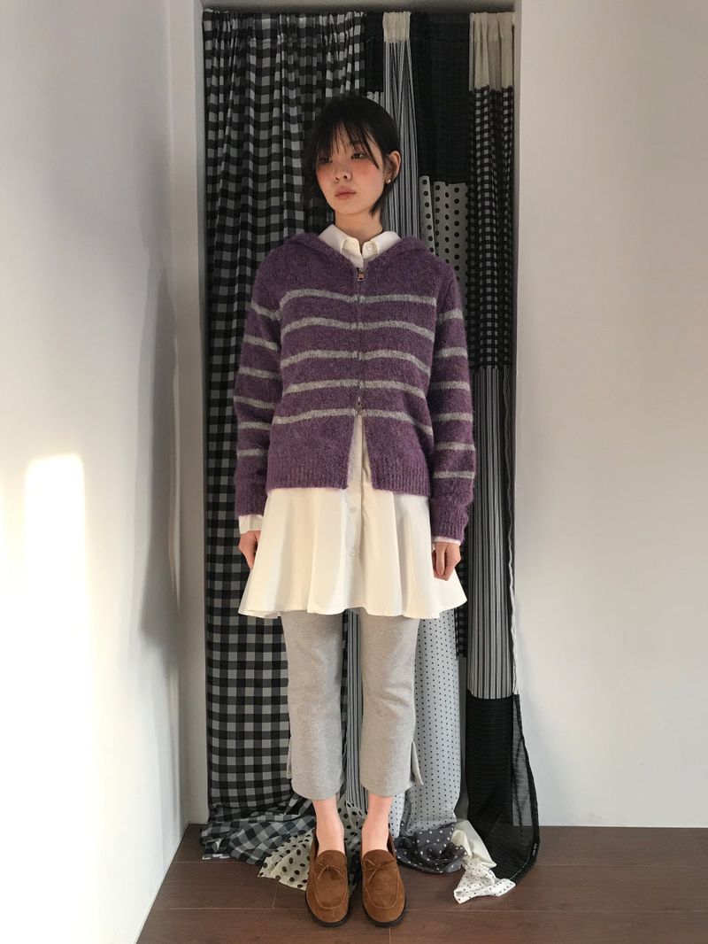DUGGY（ダギー）の「サンストライプニットフードジップアップ (2Colors)（ジャケット/アウター）」