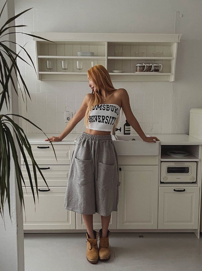 Bloom Lettering Pig Tube Top (+With Cup)